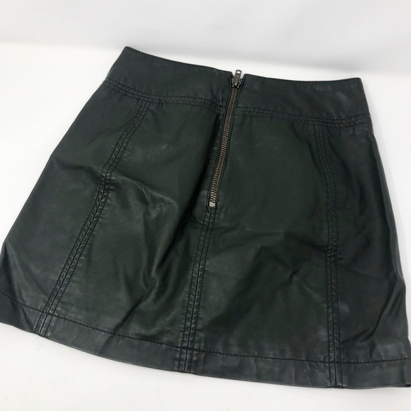 Free people green vegan mini skirt lined 574 - Picture 2 of 8